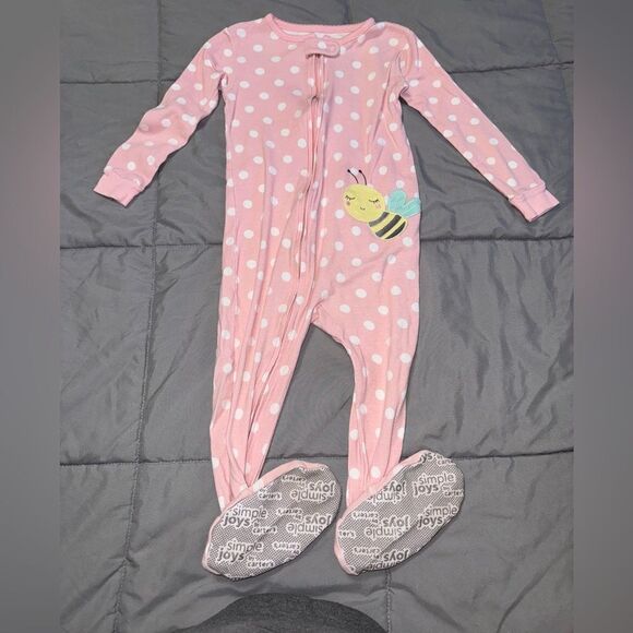 24m snug fit carters footed cotton bumblebee pajamas - Picture 1 of 1